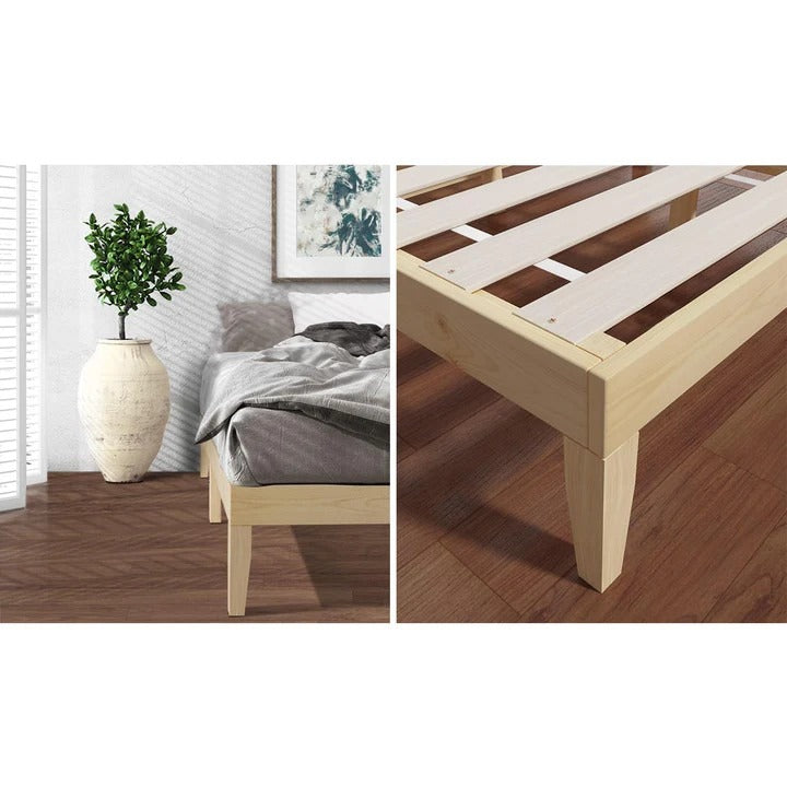 BF-W-A88-BB-KS-WD Oikiture Bed Frame King Single Wooden Timber Mattress Base Bed Base Platform