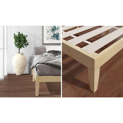 BF-W-A88-BB-KS-WD Oikiture Bed Frame King Single Wooden Timber Mattress Base Bed Base Platform