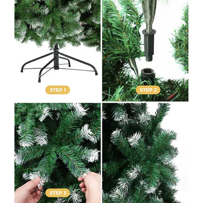 CMT-SN-WELL-6FT Tinseltown Brand New Slim Christmas Tree 1.8M 6FT Xmas Trees Decoration Green and White