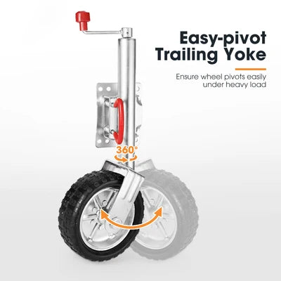JOCKEY-10-WHEEL Jockey Wheel 10" Inch Swing Up Rubber Wheel 1000kg Caravan Boat Trailer
