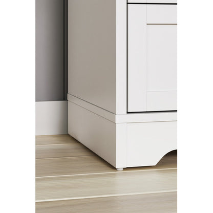 COD-HAMP-7D-WH-AB Oikiture White Color 7 Chest of Drawers Tallboy Dresser Table Storage Cabinet