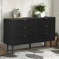 COD-PUTI-6D-BK-AB Living Fusion Ylona 6 Drawer Ribbed Chest Black