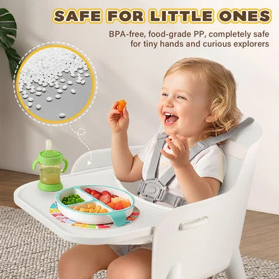 KID-HC1002-WH PlayPals Baby High Chair Beech Wood 2 Height Modes Adjustable Footrest