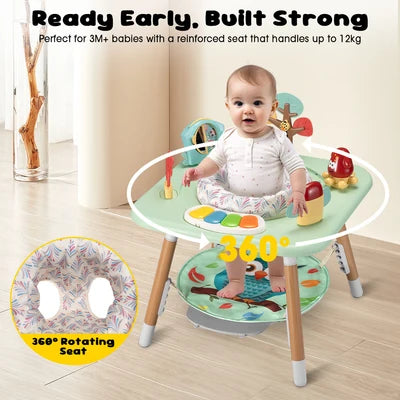 KID-PJC1001-GN PlayPals Baby Activity Center Jumper 360° Rotary Seat 5 Adjustable Heights Green