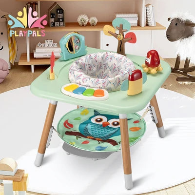 KID-PJC1001-GN PlayPals Baby Activity Center Jumper 360° Rotary Seat 5 Adjustable Heights Green