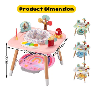 KID-PJC1001-GN PlayPals Baby Activity Center Jumper 360° Rotary Seat 5 Adjustable Heights Green
