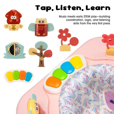 KID-PJC1001-GN PlayPals Baby Activity Center Jumper 360° Rotary Seat 5 Adjustable Heights Green