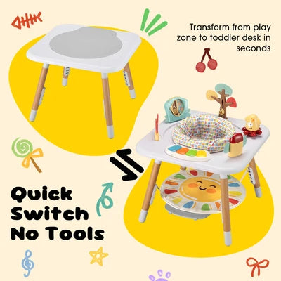 KID-PJC1001-GN PlayPals Baby Activity Center Jumper 360° Rotary Seat 5 Adjustable Heights Green