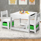 KID-STA-GNWH Oikiture Kids Table and Chair Set Storage Box Toys Wooden Play Activity Desk Stu