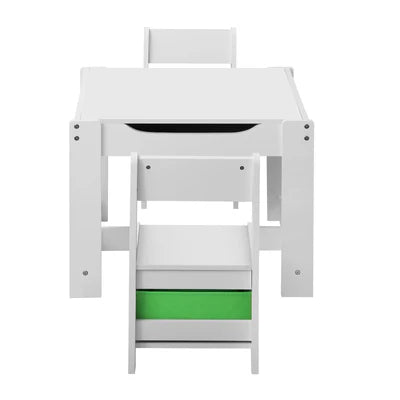 KID-STA-GNWH Oikiture Kids Table and Chair Set Storage Box Toys Wooden Play Activity Desk Stu