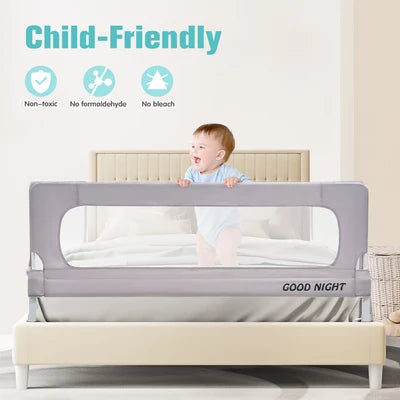 KID1003-S-150 Playpals Baby Bed Rail 150x85CM Adjustable Folding Kids Safety Toddler Protect