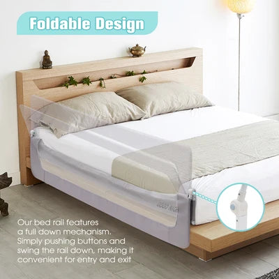 KID1003-S-150 Playpals Baby Bed Rail 150x85CM Adjustable Folding Kids Safety Toddler Protect