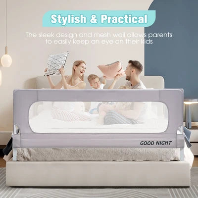 KID1003-S-150 Playpals Baby Bed Rail 150x85CM Adjustable Folding Kids Safety Toddler Protect