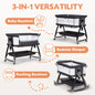 KID1018-BK PlayPals 3-in-1 Baby Cot Crib Bed Bassinet Bedside Sleeper Portable Black