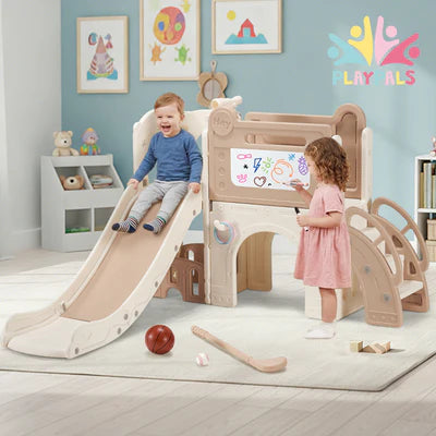 KID1050-S PlayPals 9-in-1 Toddler Slide Set Sport & Art Set Indoor Outdoor Playground