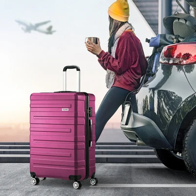 LGS-A1-3PCS-PM Mazam 3pc Luggage Suitcase Trolley Set Travel TSA Lock Storage Hard Case Magenta
