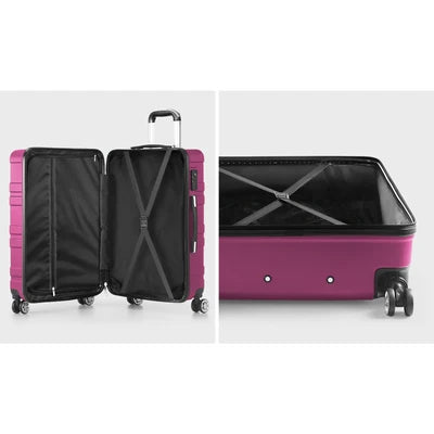 LGS-A1-3PCS-PM Mazam 3pc Luggage Suitcase Trolley Set Travel TSA Lock Storage Hard Case Magenta