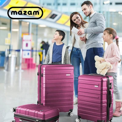 LGS-A1-3PCS-PM Mazam 3pc Luggage Suitcase Trolley Set Travel TSA Lock Storage Hard Case Magenta