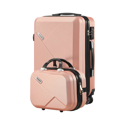 LGS-A2-2PCS-PK Mazam 2PCS Luggage Set TSA Lock Hard Case Pink