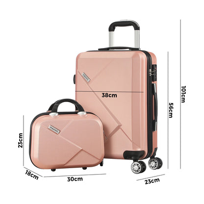 LGS-A2-2PCS-PK Mazam 2PCS Luggage Set TSA Lock Hard Case Pink