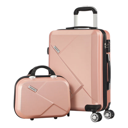 LGS-A2-2PCS-PK Mazam 2PCS Luggage Set TSA Lock Hard Case Pink