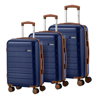 LGS-MAT-3PC-NV Mazam 3PCS Luggage Suitcase Trolley Set Travel TSA Lock Hard Shell Case Navy
