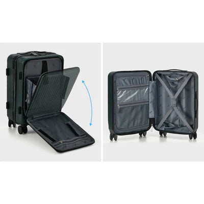 LGS-PAUL-20-GN Mazam 20" Luggage Suitcase Front Opening Travel Carry On TSA Hard Case Green