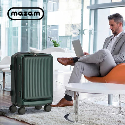 LGS-PAUL-20-GN Mazam 20" Luggage Suitcase Front Opening Travel Carry On TSA Hard Case Green