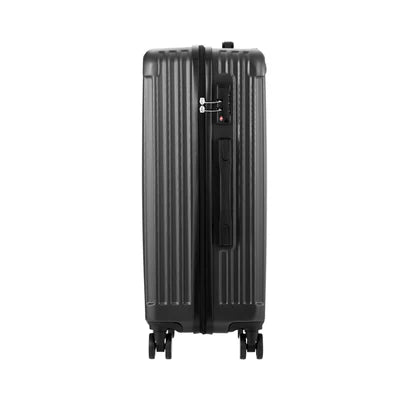 LGS-STRIPE-28-GY Mazam 28" Luggage Suitcase Trolley Set Travel TSA Lock Storage ABS Case Grey