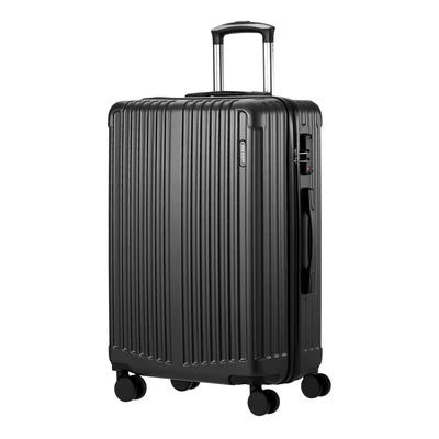 LGS-STRIPE-28-GY Mazam 28" Luggage Suitcase Trolley Set Travel TSA Lock Storage ABS Case Grey