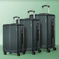 LGS-STRIPE-3PC-GN Mazam 3PCS Luggage Suitcase Trolley Set Travel TSA Lock Storage ABS Case Green