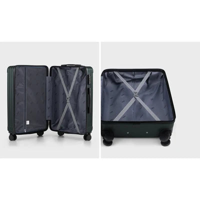 LGS-STRIPE-3PC-GN Mazam 3PCS Luggage Suitcase Trolley Set Travel TSA Lock Storage ABS Case Green