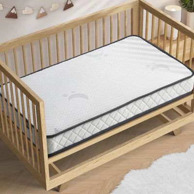 MAT-A20-COT-WH Bedra Baby Cot Mattress Reversible Toddler Bed Bonnel Spring Foam 13cm