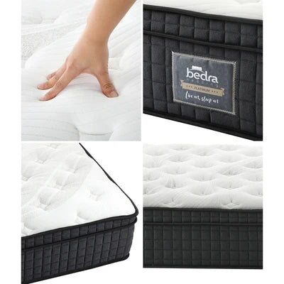 MAT-A22PL-OLIV-K Bedra King Mattress Cool Gel Foam Pocket Spring 34CM with Pillows