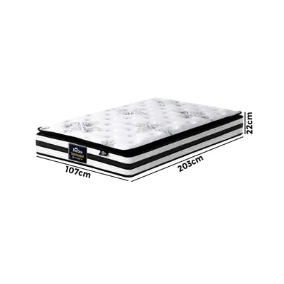 MAT-A6-KAIR-KS Bedra King Single Mattress Breathable Luxury Bed Bonnell Spring Foam Medium 22cm