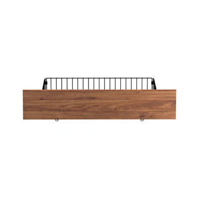 MBF-E-2DRAW-XL-BK Oikiture 2x Bed Frame Storage Drawers with Wheels Metal Brown