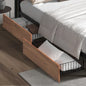MBF-E-4DRAW-XL-BK Oikiture 4x Bed Frame Storage Drawers with Wheels Metal Brown