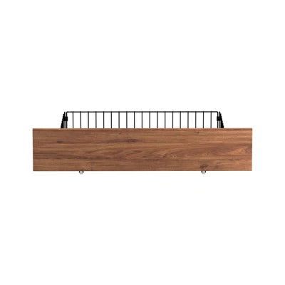 MBF-E-4DRAW-XL-BK Oikiture 4x Bed Frame Storage Drawers with Wheels Metal Brown