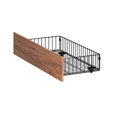 MBF-E-4DRAW-XL-BK Oikiture 4x Bed Frame Storage Drawers with Wheels Metal Brown