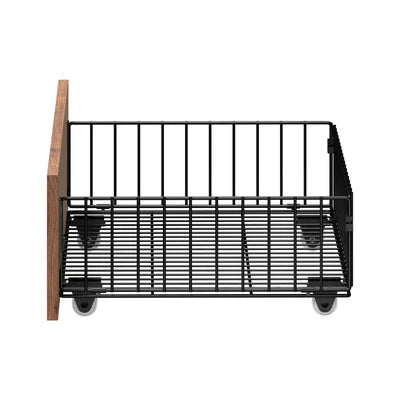 MBF-E-4DRAW-XL-BK Oikiture 4x Bed Frame Storage Drawers with Wheels Metal Brown