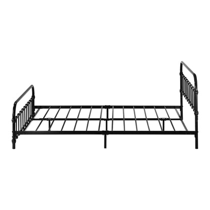 MBF-CAS-Q-BK Oikiture Metal Bed Frame Queen Size Railing-style Black