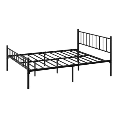 MBF-B-COMA-Q-BK Oikiture Bed Frame Queen Size Metal Base Platform Foundation Black