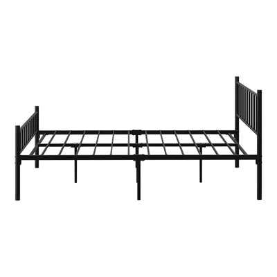 MBF-B-COMA-Q-BK Oikiture Bed Frame Queen Size Metal Base Platform Foundation Black