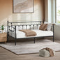 MBF-DB-WHIZZ-BK Oikiture Metal Daybed Frame Single Size Steel Slat Support Sofa Bed Black