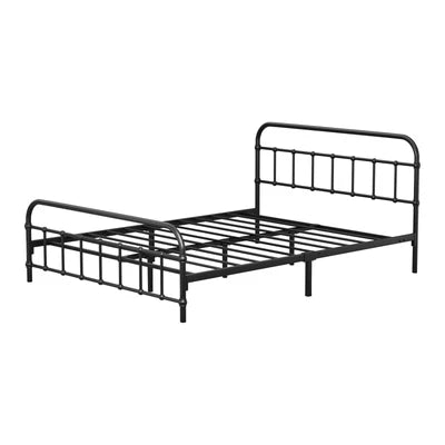 MBF-E-CAS-D-BK Oikiture Metal Bed Frame Double Size Bed Base Platform