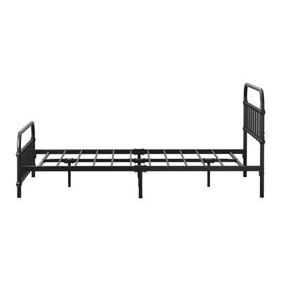 MBF-E-CAS-D-BK Oikiture Metal Bed Frame Double Size Bed Base Platform
