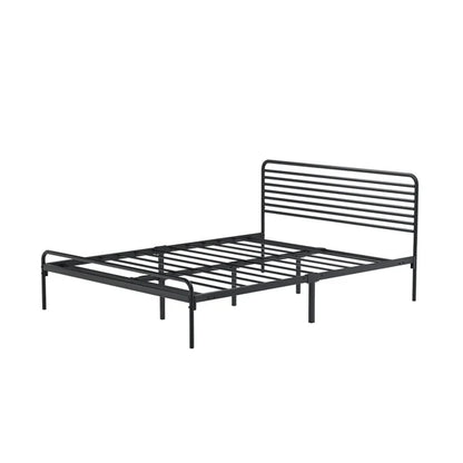 MBF-MOYA-D-BK Oikiture Double Metal Bed Frame Railing-style Black