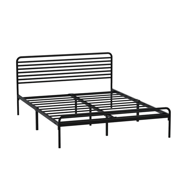 MBF-MOYA-D-BK Oikiture Double Metal Bed Frame Railing-style Black