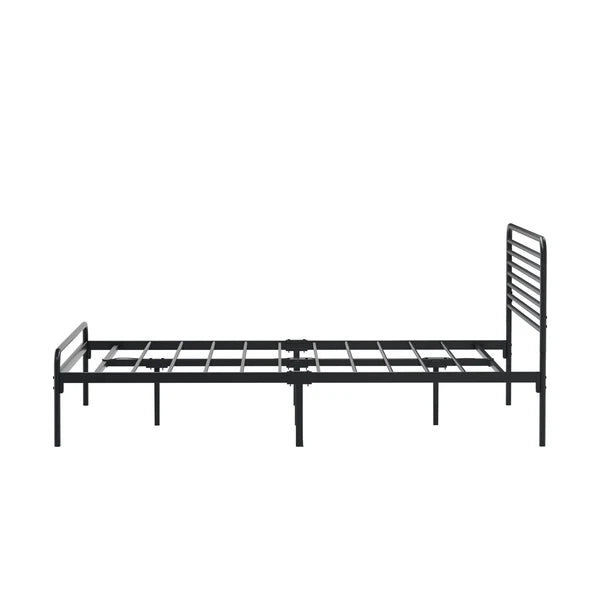 MBF-MOYA-D-BK Oikiture Double Metal Bed Frame Railing-style Black