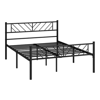 MBF-B-SIS-D-BK Oikiture Metal Bed Frame Double Size Bed Base Platform Black SIS